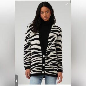 Ronny Kobo Collection Black and White Zebra Teddy Jacket